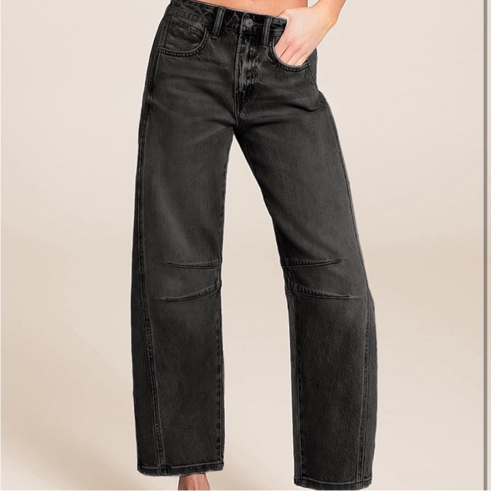 EIMMOL Straight Leg Jeans for Women Cropped Mid Rise Jeans